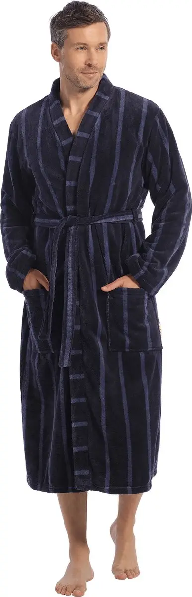 Ten Cate Basics badjas blue stripe voor Heren | Maat L