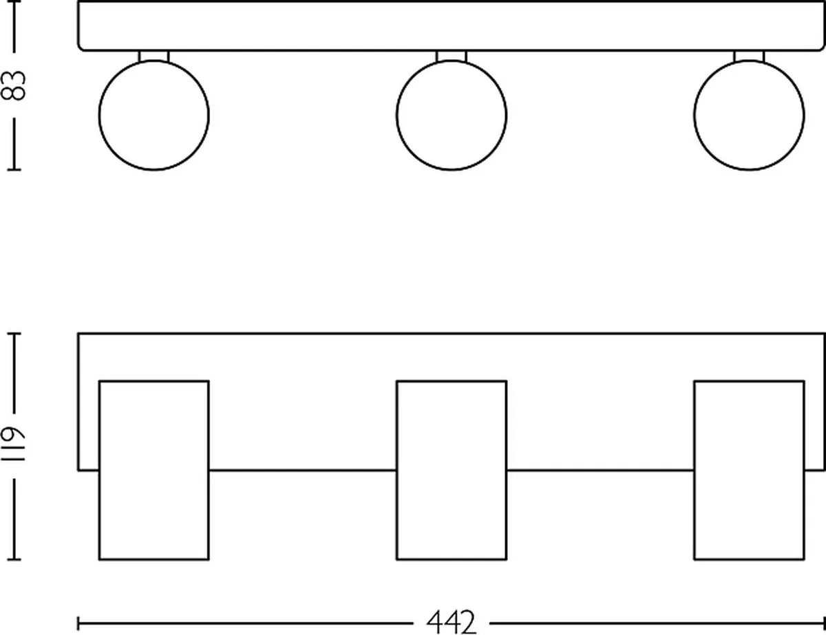 Philips Idris Spot IP44 3x5W - Zwart