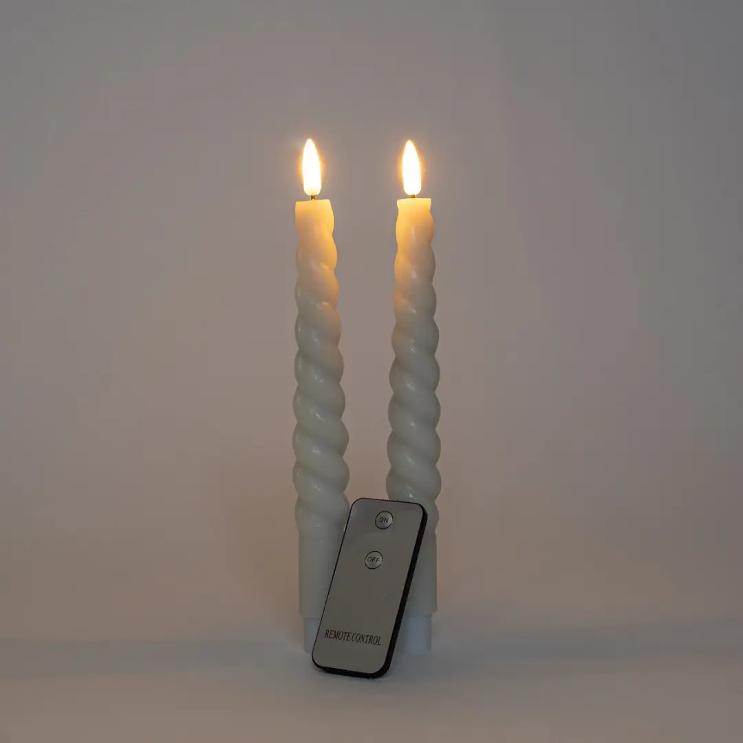 Anna's Collection LED Dinerkaarsen Swirl 23cm - 2 Stuks - afbeelding 2 van 5