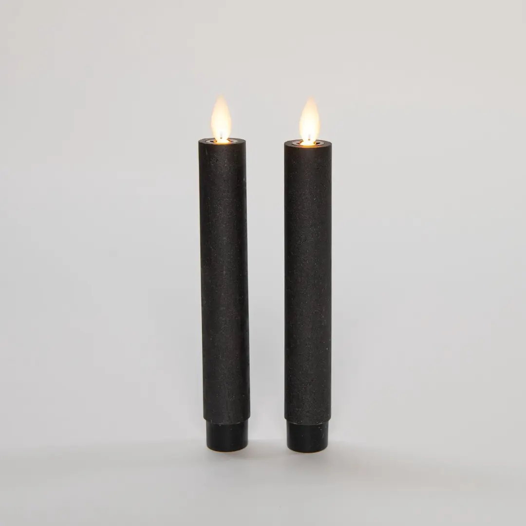 Anna's Collection LED Dinerkaarsen 2 Stuks - Zwart 18cm - afbeelding 3 van 4