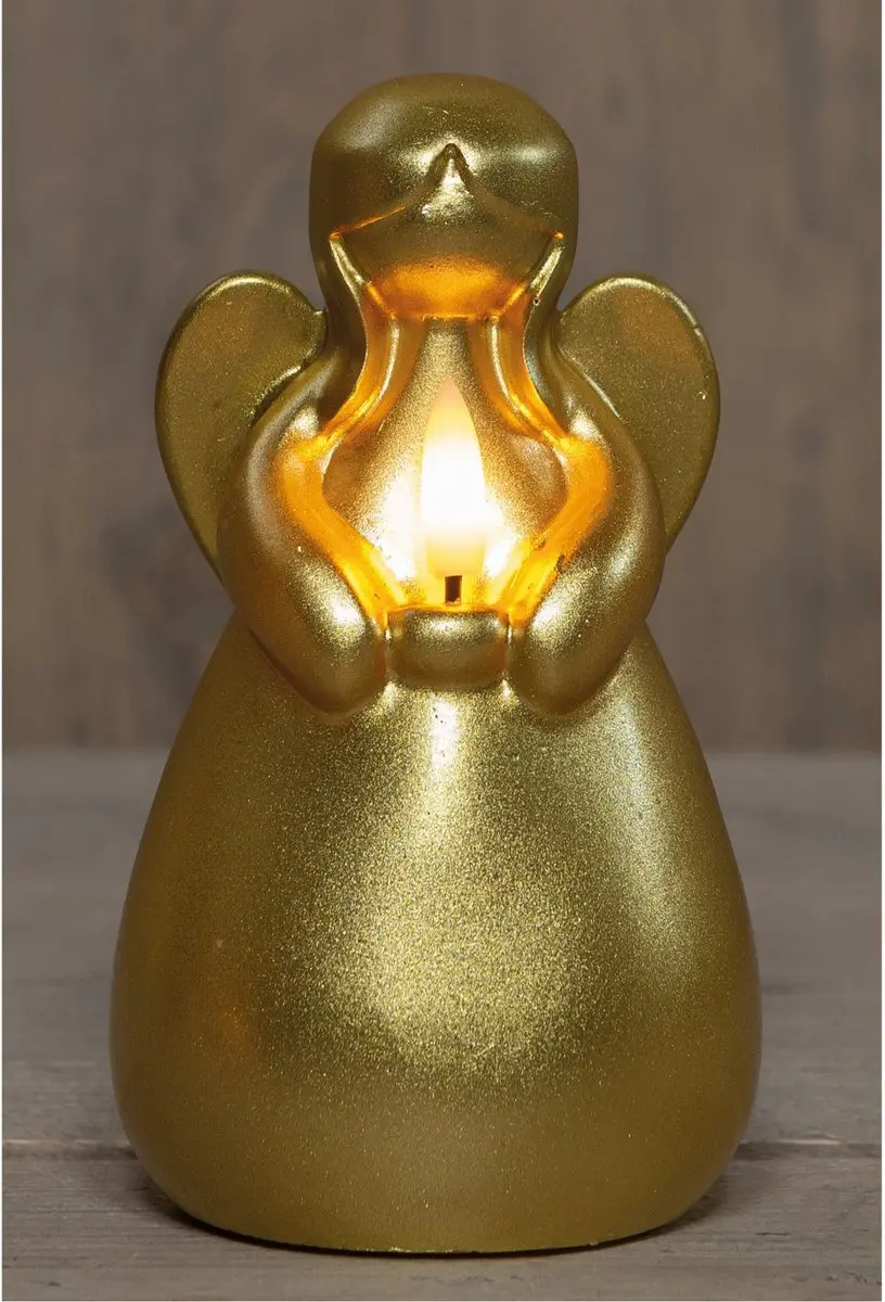Anna's Collection LED Kaars Engel Goud 14x8cm - afbeelding 2 van 4