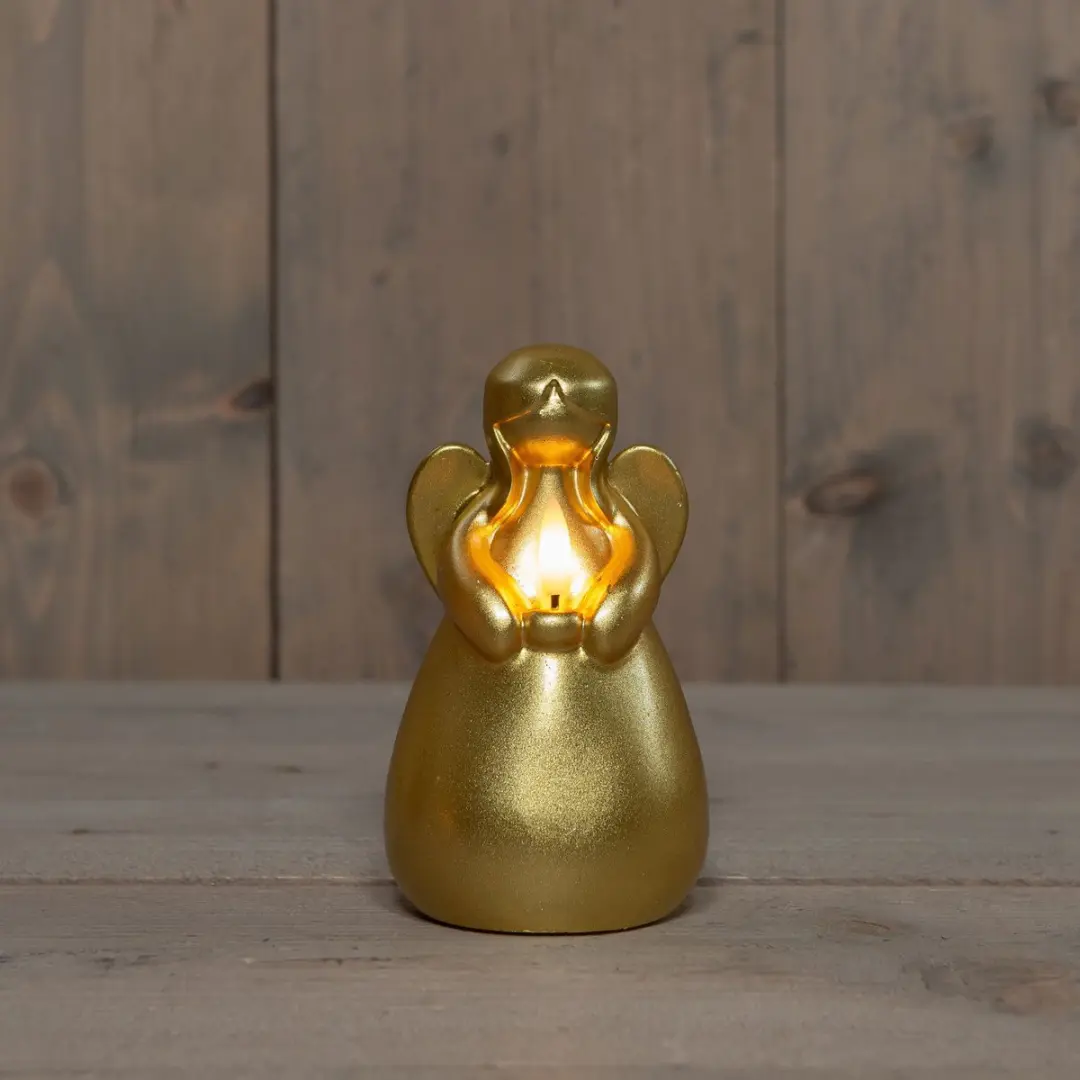 Anna's Collection LED Kaars Engel Goud 14x8cm - afbeelding 3 van 4