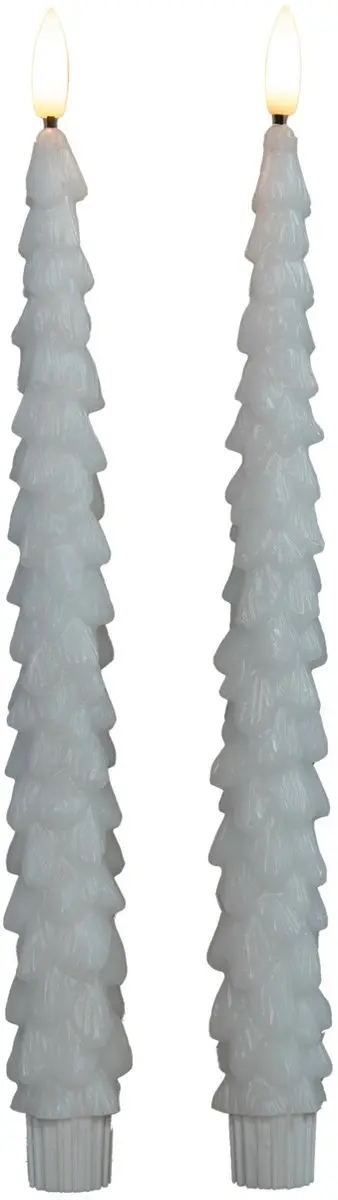 Anna's Collection LED kerstboom dinerkaarsen 27cm wit