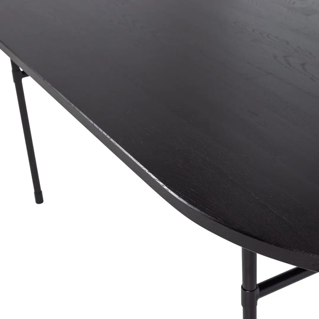 WOOOD Arthur Eettafel Ovaal - Eikenhout Zwart 220x90cm - afbeelding 4 van 6