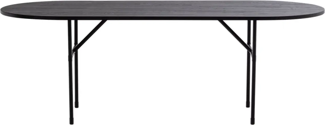 WOOOD Arthur Eettafel Ovaal - Eikenhout Zwart 220x90cm - afbeelding 5 van 6
