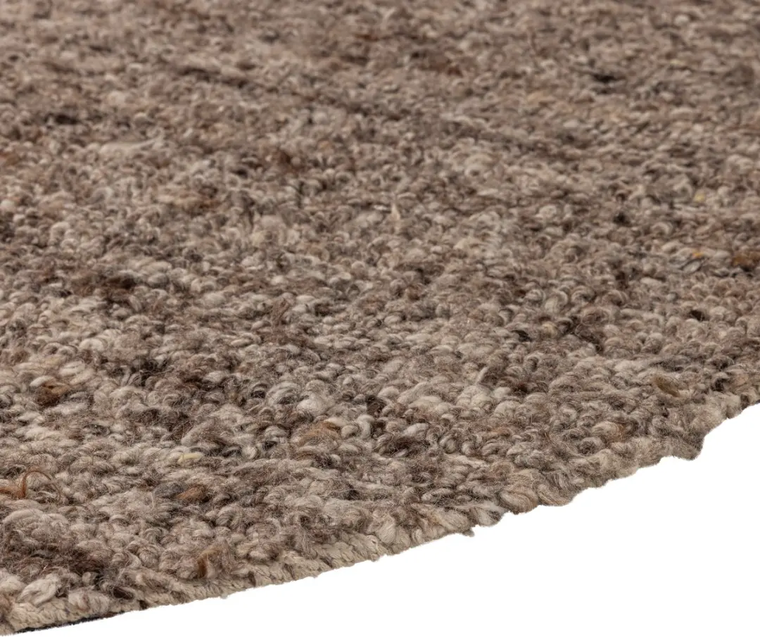 WOOOD Efia Vloerkleed Rond - Ø200cm - Bruin Melange - afbeelding 6 van 6