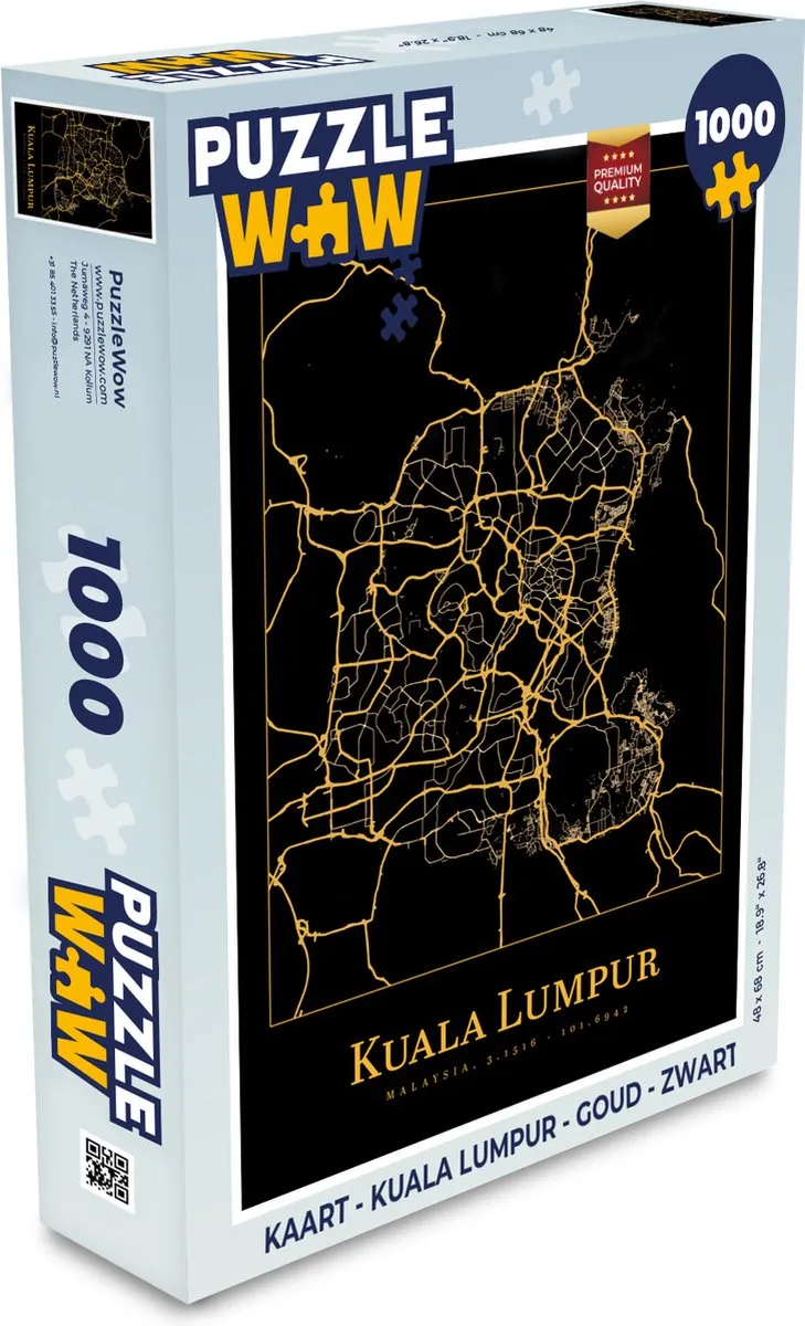 PuzzleWow Kuala Lumpur Legpuzzel 1000 Stuks - Multicolor