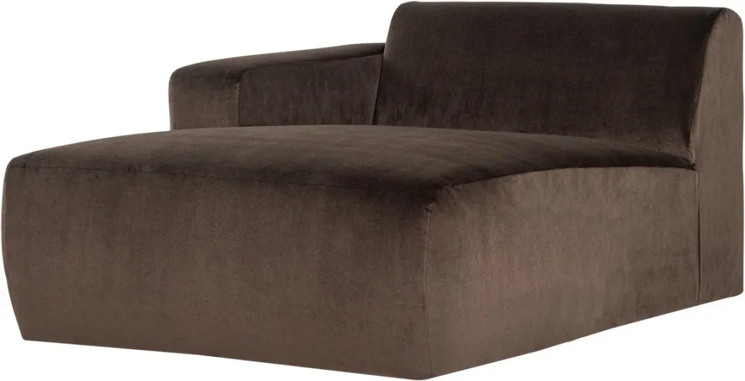 WOOOD Mojo Base Chaise Longue Bank Links - Velvet - Bruin - 74x112x162