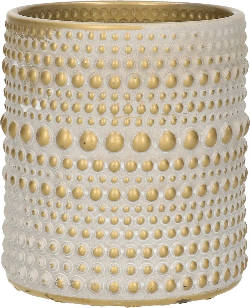 Countryfield Theelichthouder Nelle M Crème/Goud - 24 Stuks - afbeelding 4 van 5