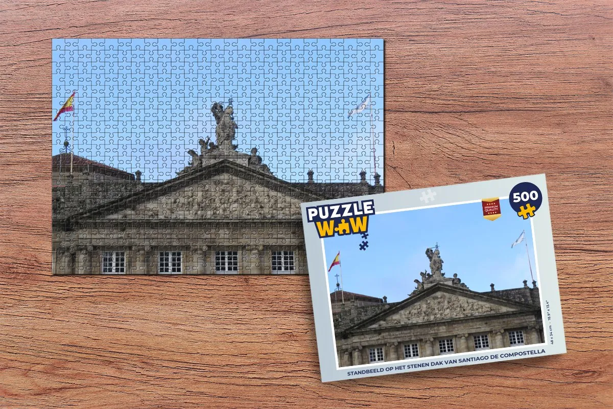 PuzzleWow Legpuzzel Santiago de Compostella 500 Stuks - Multicolor