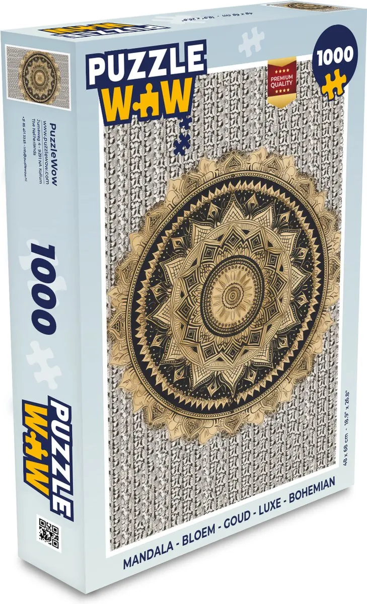 PuzzleWow Mandala Bloem Puzzel 1000 Stuks
