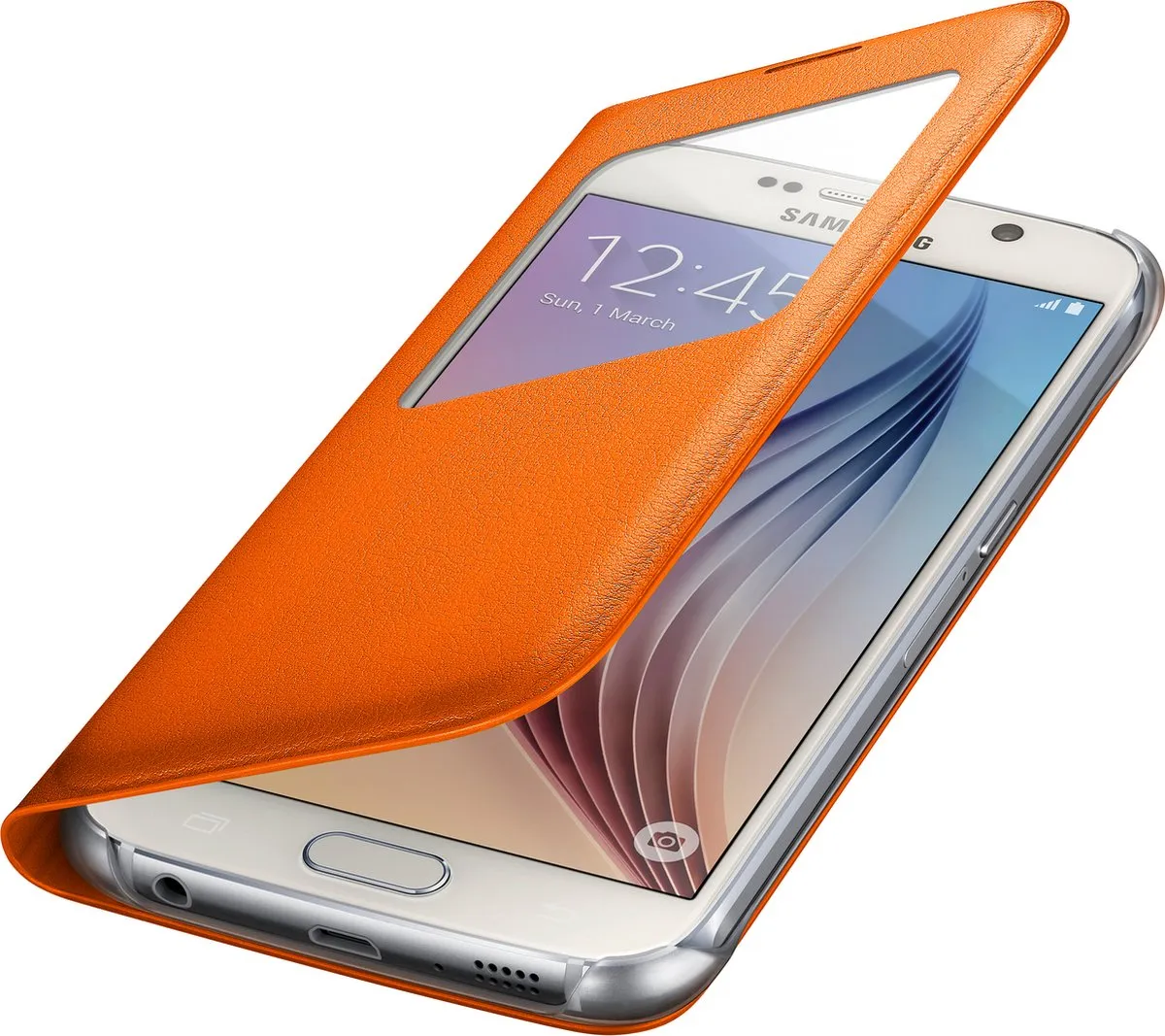Samsung S View Cover PU Leder EF-CG920POEGWW - Oranje