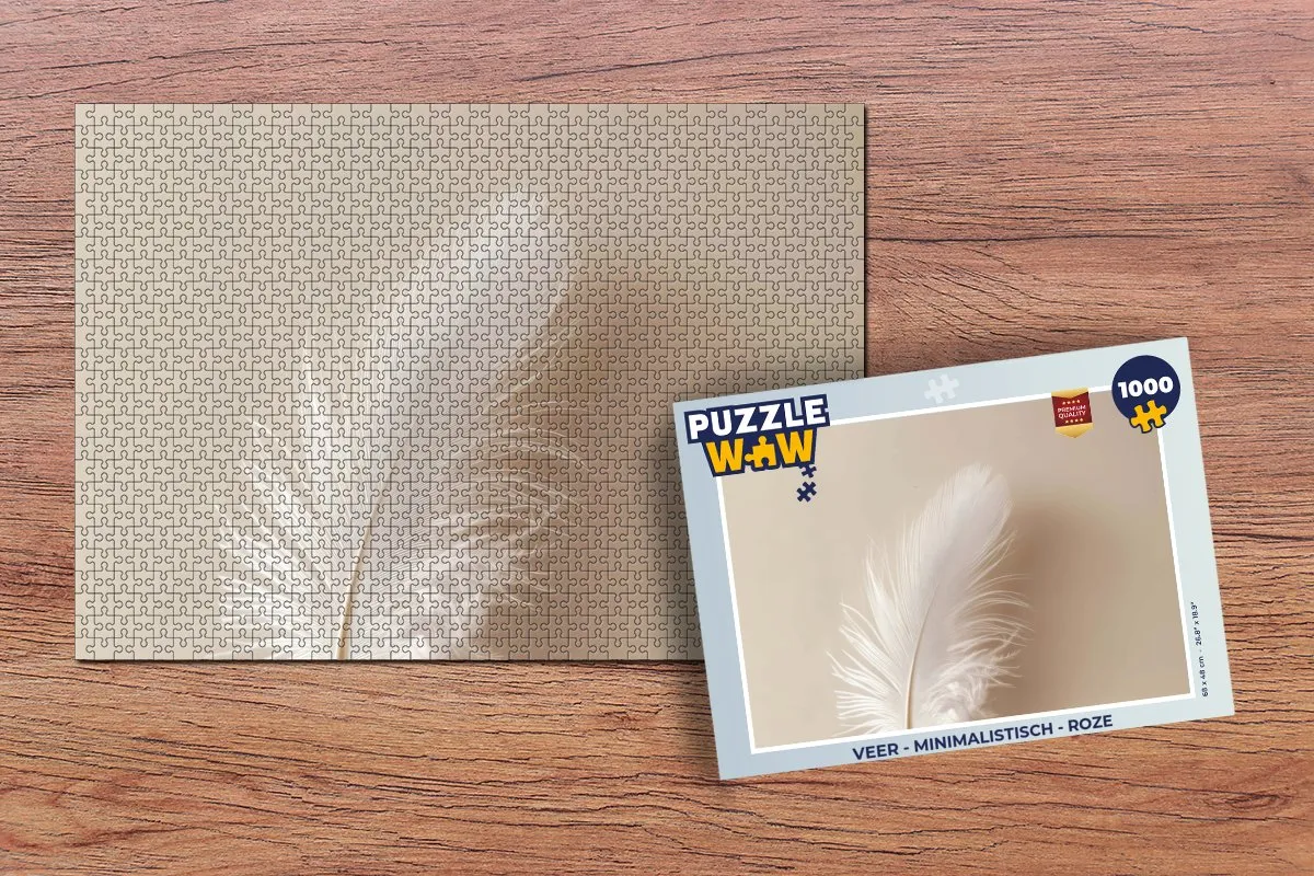 PuzzleWow Minimalistisch Legpuzzel 1000 Stuks - Roze