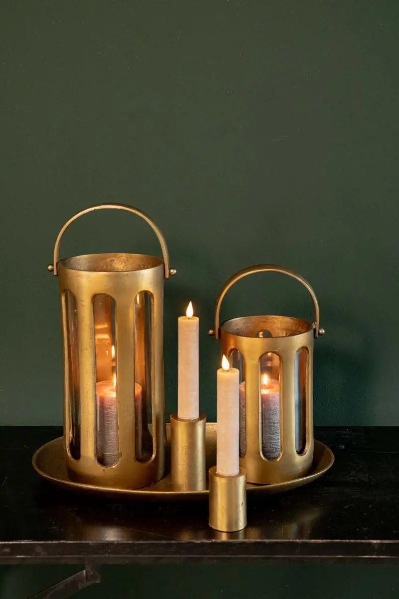 Home Society LED Dinerkaarsen Set 2 XL Taupe - afbeelding 4 van 4