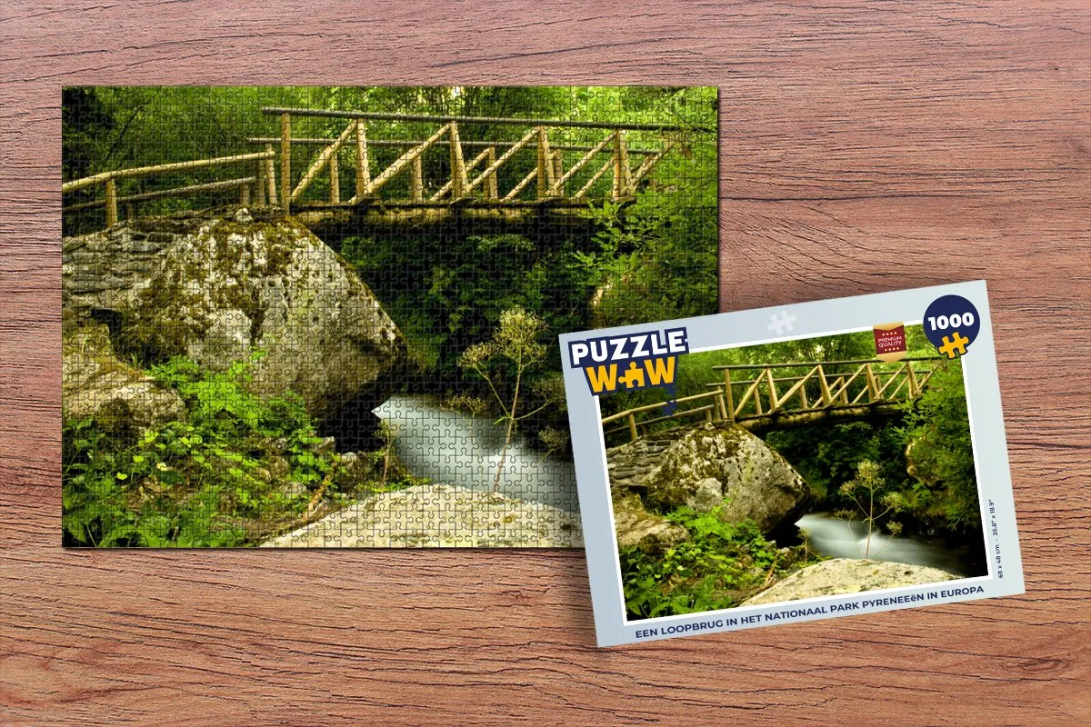 PuzzleWow Legpuzzel Pyreneeën Loopbrug 1000 Stuks - Multicolor