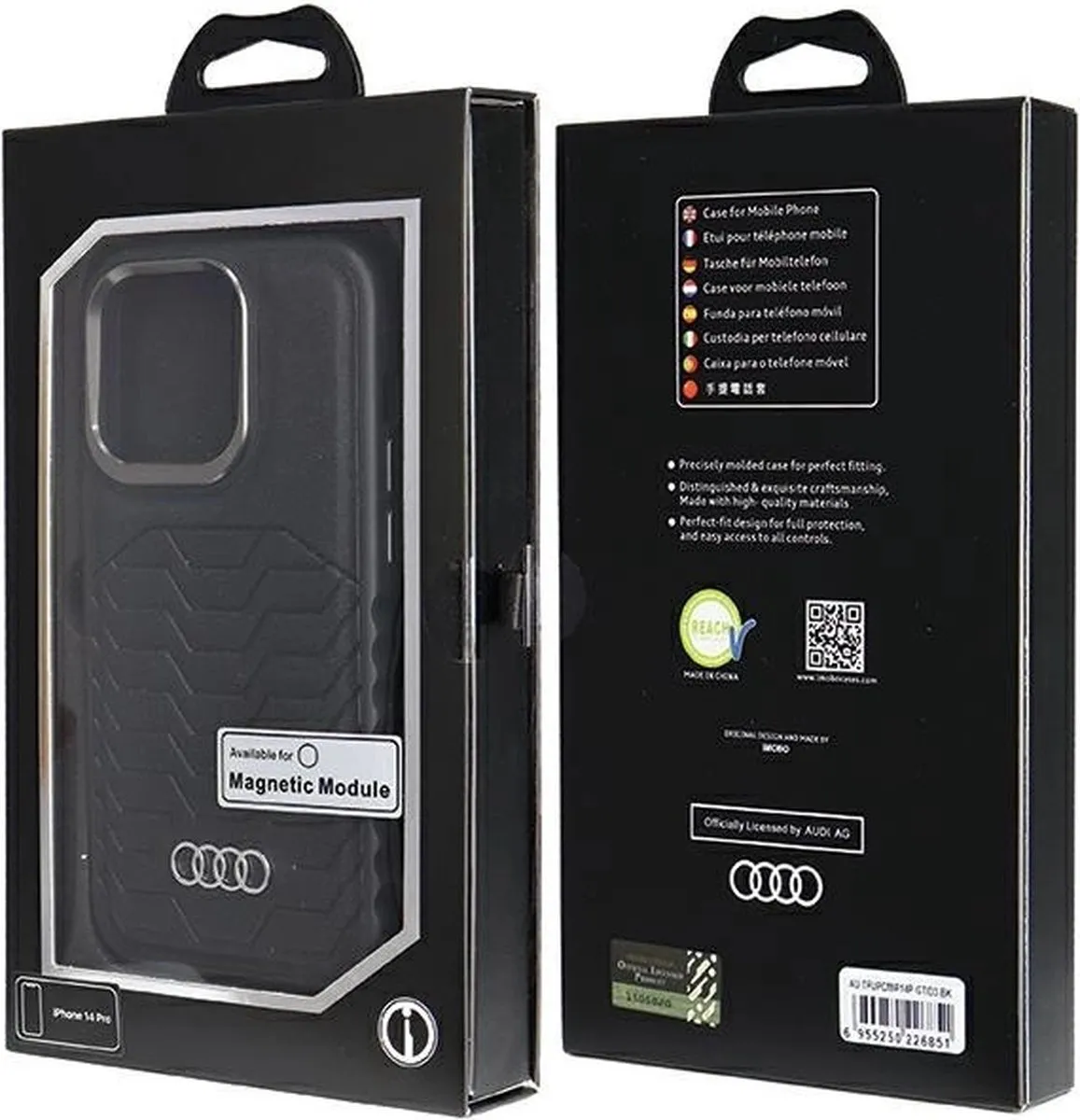 Audi Synthetisch Leren Hoesje MagSafe iPhone 14 Pro - Zwart - afbeelding 6 van 6