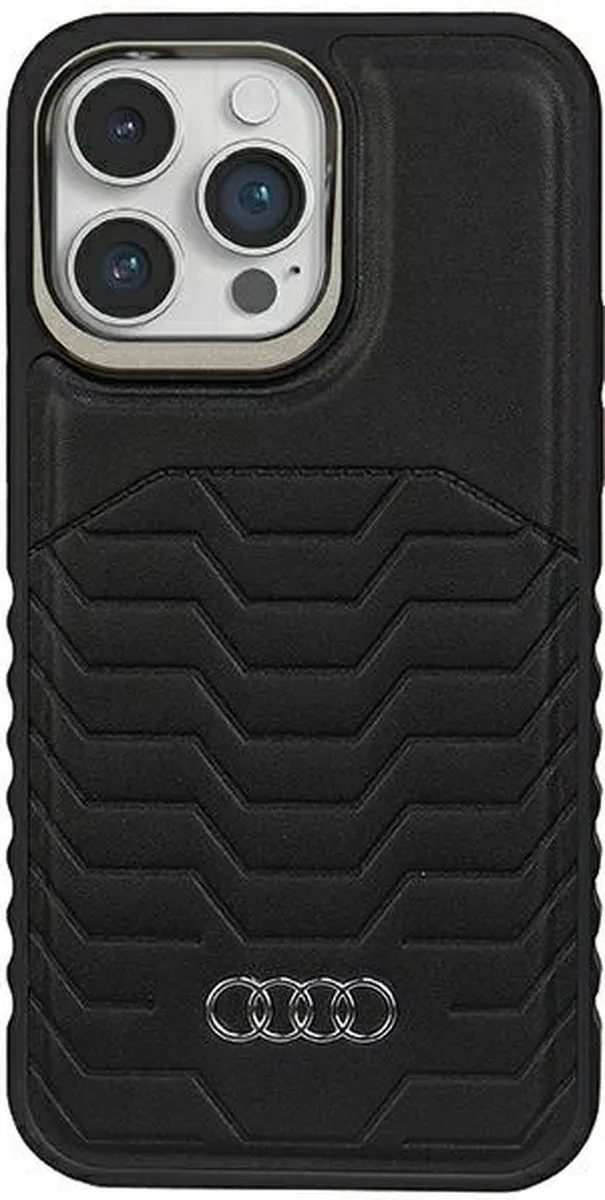 Audi Synthetisch Leren Hoesje MagSafe iPhone 14 Pro - Zwart - afbeelding 5 van 6