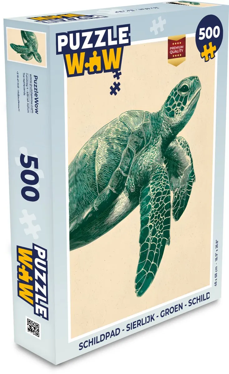 PuzzleWow Schildpad Legpuzzel 500 Stuks