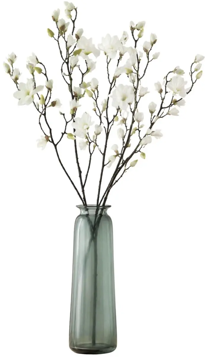 Bellatio Design Kunstbloem Magnolia tak Osaka - 4x - 123 cm - wit - Kunst zijdebloemen - sierttakken - Japans