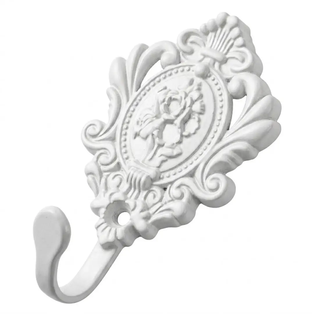 Witte metalen kapstok haak dames en heren ornament vintage wandhaak bohemian sti