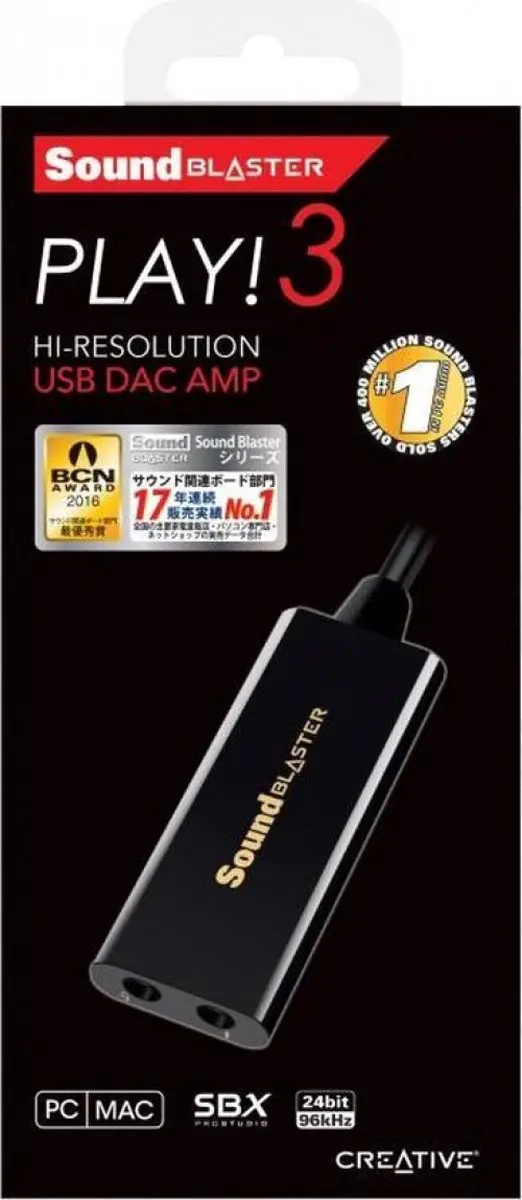 Creative Sound Blaster PLAY! 3 Externe USB-geluidskaart - afbeelding 5 van 6