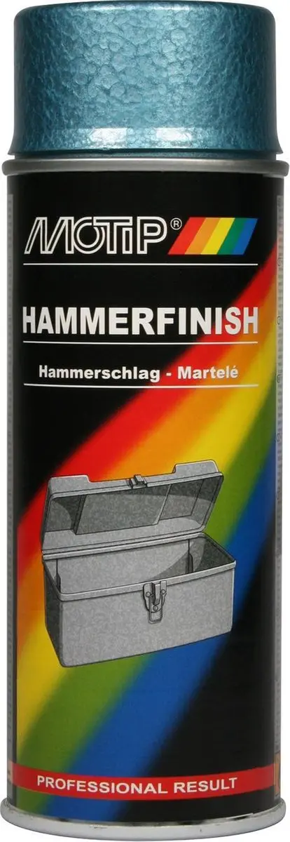 Motip Hamerslag Verf Blauw 400ml - afbeelding 2 van 4