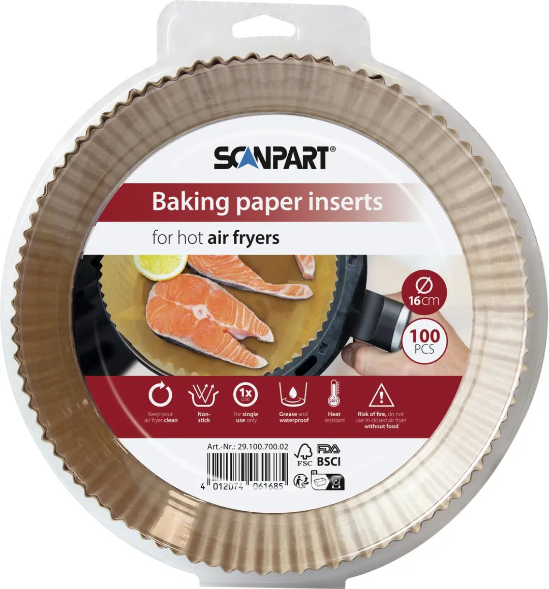 Scanpart Bakpapier Airfryer 16cm - 100 Stuks - afbeelding 3 van 4