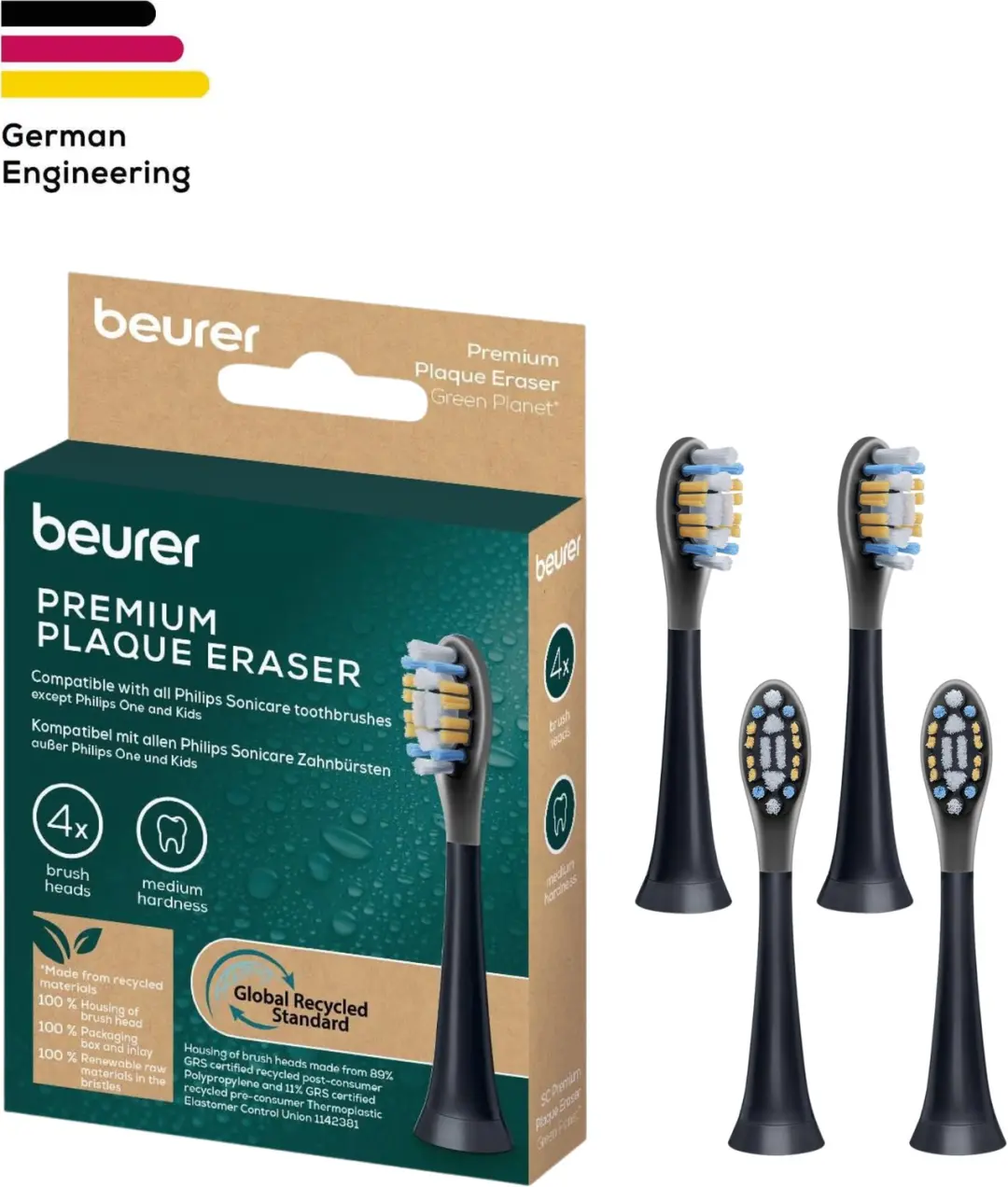 Beurer Premium Plaque Eraser Opzetborstels 4 Stuks