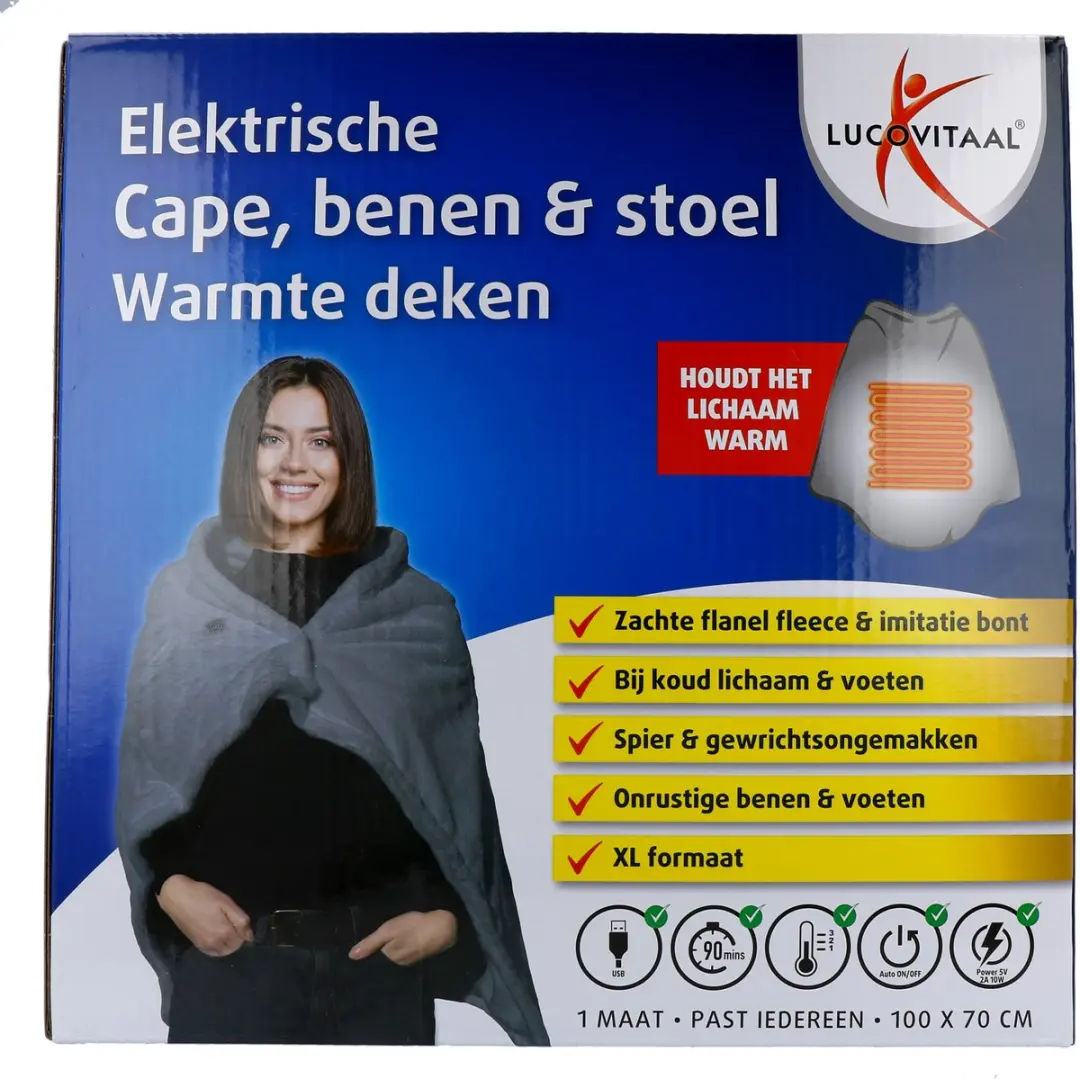 Lucovitaal Elektrische Warmtedeken Eenpersoons Grijs - afbeelding 6 van 6