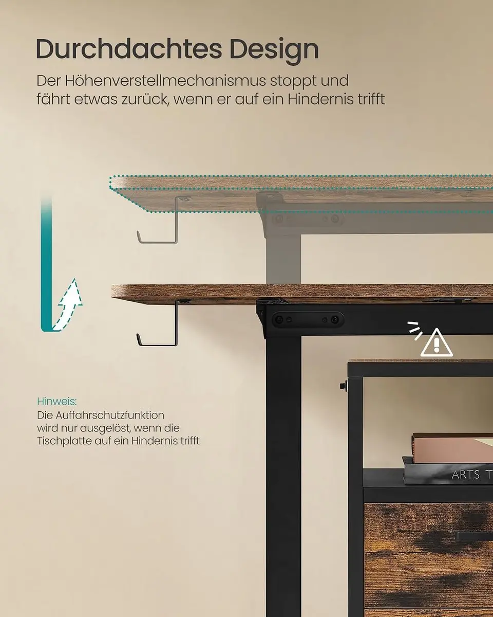 Songmics LSD134K01 Elektrisch Bureau - 60x140cm - afbeelding 3 van 6