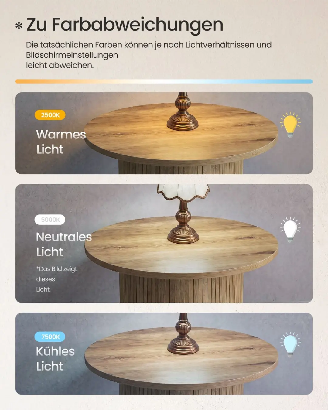 Songmics LCT276K101 Ronde Salontafel - Ø80cm - Bruin - afbeelding 6 van 6