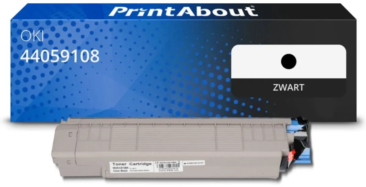 PrintAbout Huismerk OKI 44059108 Toner Zwart