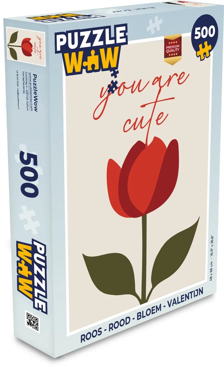 PuzzleWow Roos Legpuzzel 500 Stuks - Rood