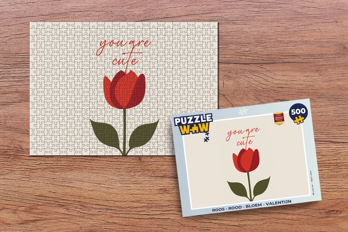 PuzzleWow Roos Legpuzzel 500 Stuks - Rood