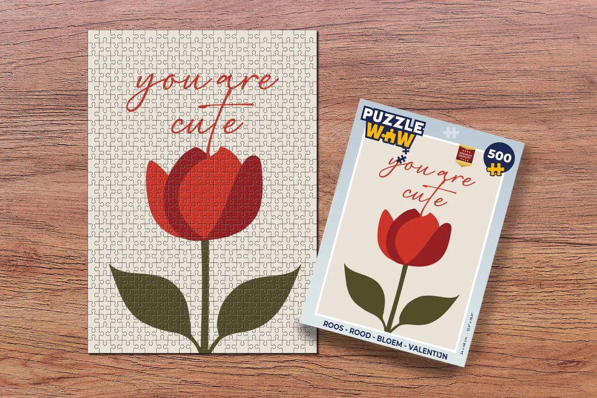 PuzzleWow Roos Legpuzzel 500 Stuks - Rood