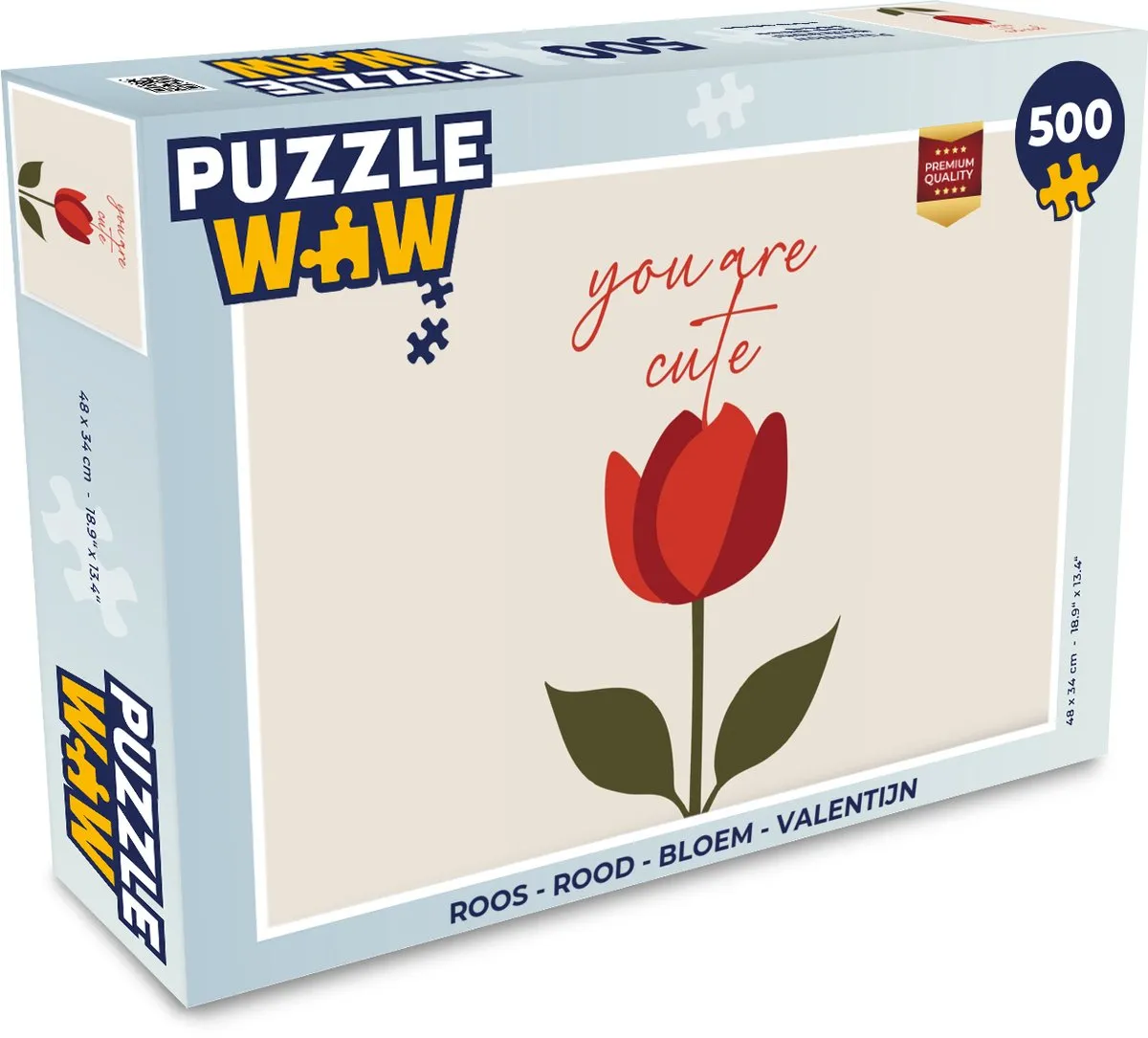 PuzzleWow Roos Legpuzzel 500 Stuks - Rood