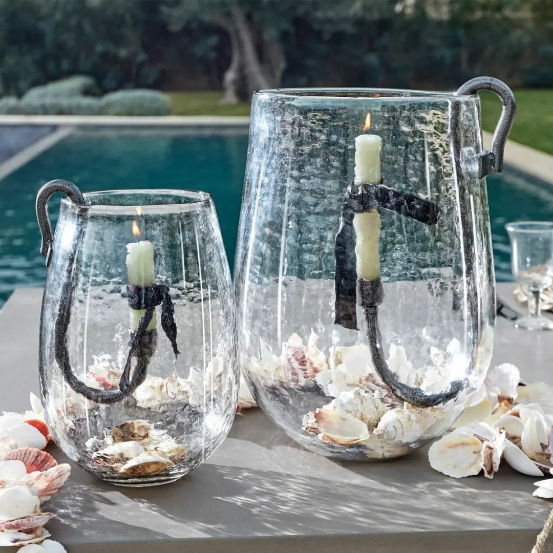 Loberon Windlichtset 2 Lorcalla - Ø18cm - Helder/Zwart - afbeelding 3 van 6
