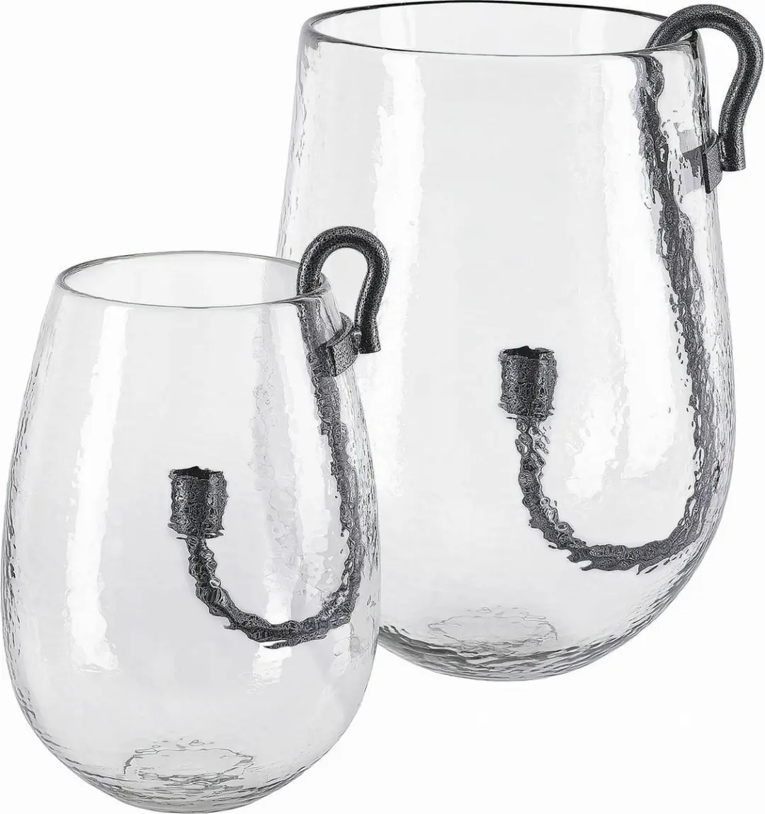 Loberon Windlichtset 2 Lorcalla - Ø18cm - Helder/Zwart - afbeelding 5 van 6