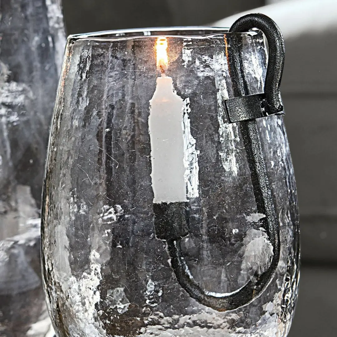 Loberon Windlichtset 2 Lorcalla - Ø18cm - Helder/Zwart - afbeelding 6 van 6