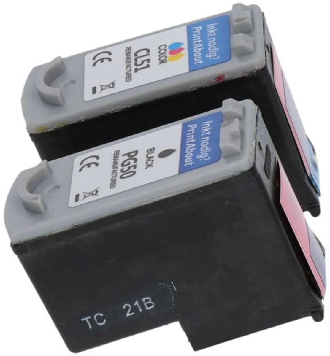 PrintAbout PG-50-PA2 Inktcartridge - Zwart + 3 Kleuren - 47ml