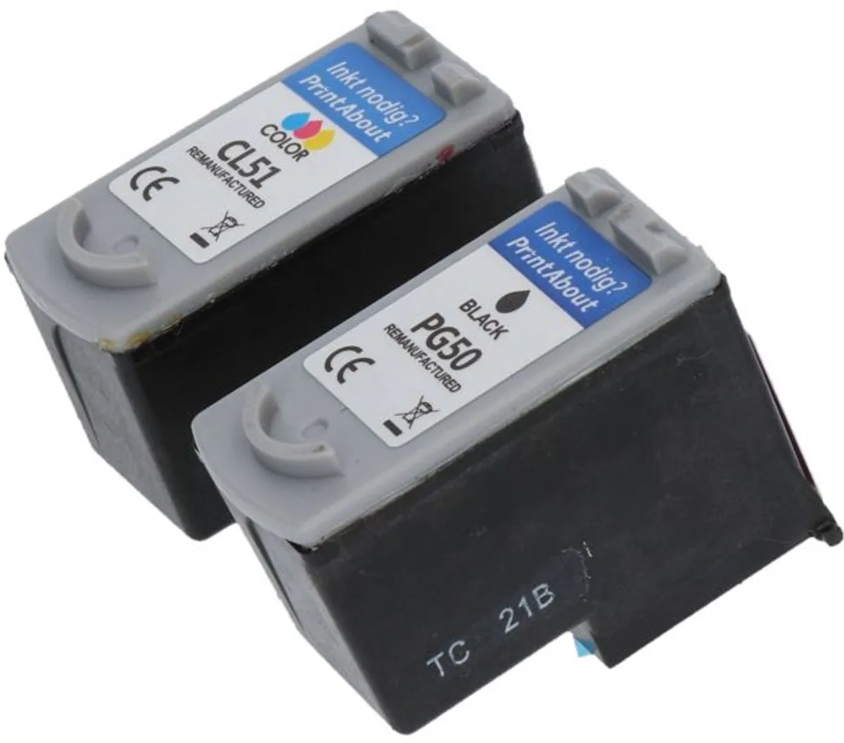 PrintAbout PG-50-PA2 Inktcartridge - Zwart + 3 Kleuren - 47ml