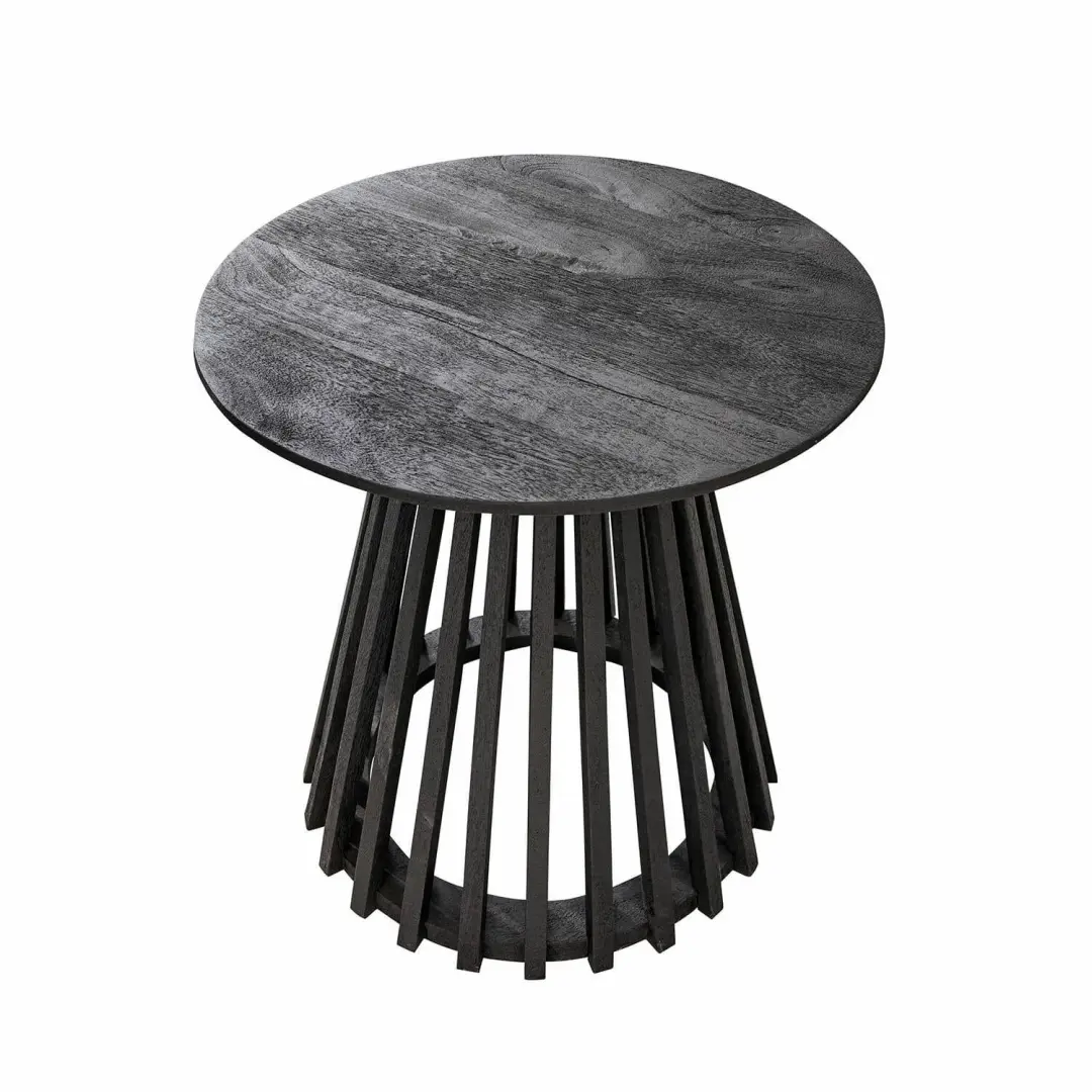 Loberon Montaril Bijzettafel - Ø50cm - Zwart - afbeelding 2 van 6