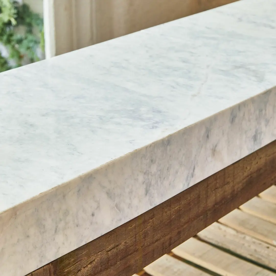 Loberon Tresienne Wandtafel - 6 Personen - Bruin/Wit - afbeelding 3 van 6