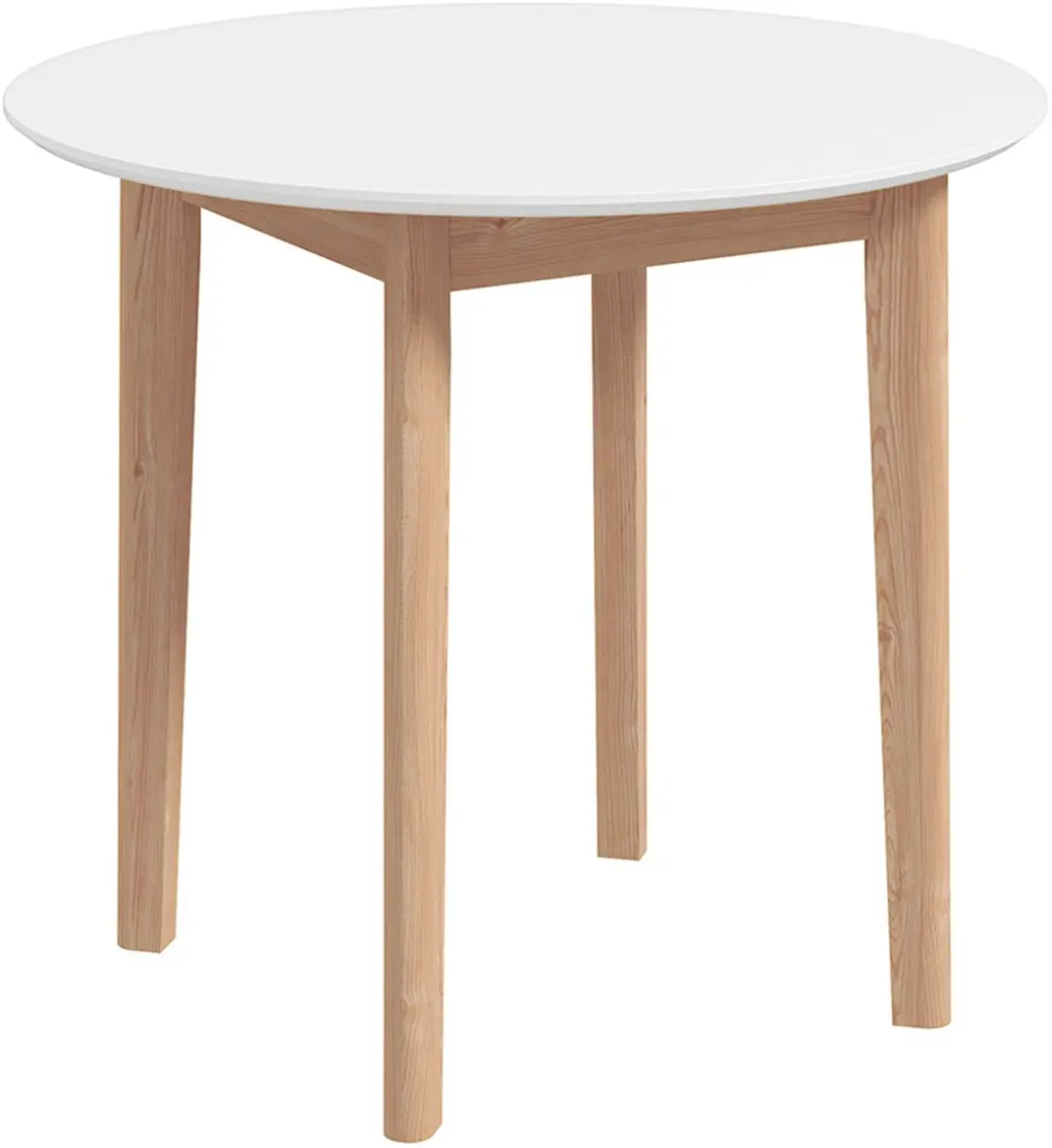 HOMCOM-Esstisch-Kiefernholz-Ø75 x 76H cm-Weiß