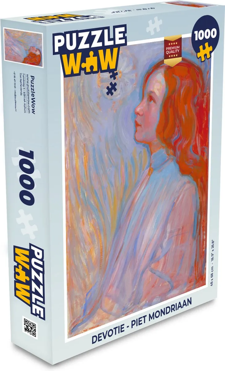 PuzzleWow Piet Mondriaan Legpuzzel 1000 Stuks - Multicolor