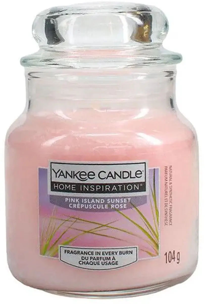 YANKEE CANDLE HOME INSPIRATION PINK ISLAND SUNSET GEURKAARS 104 GRAM