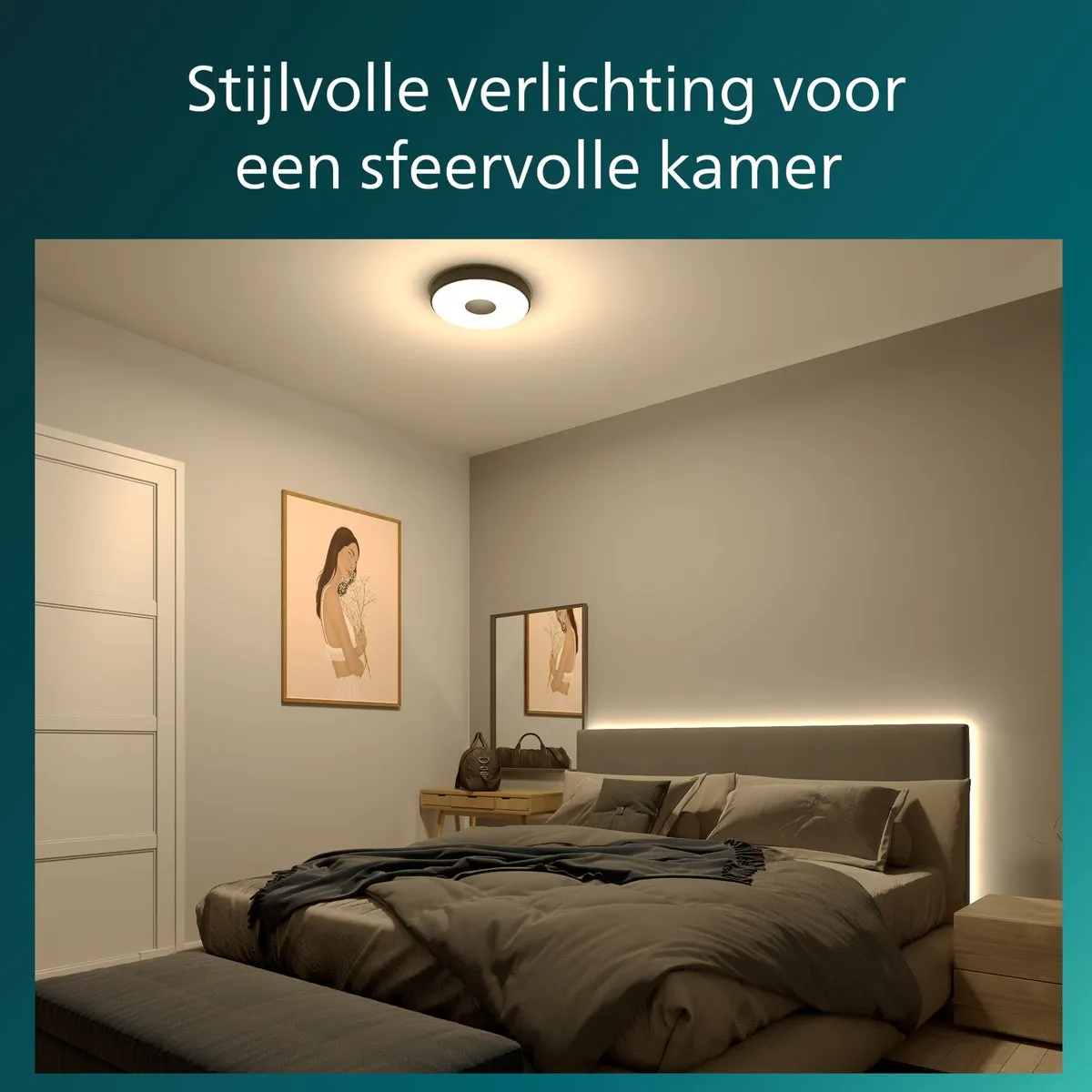 Philips Coiner Plafondlamp 24W Warmwit - Zwart