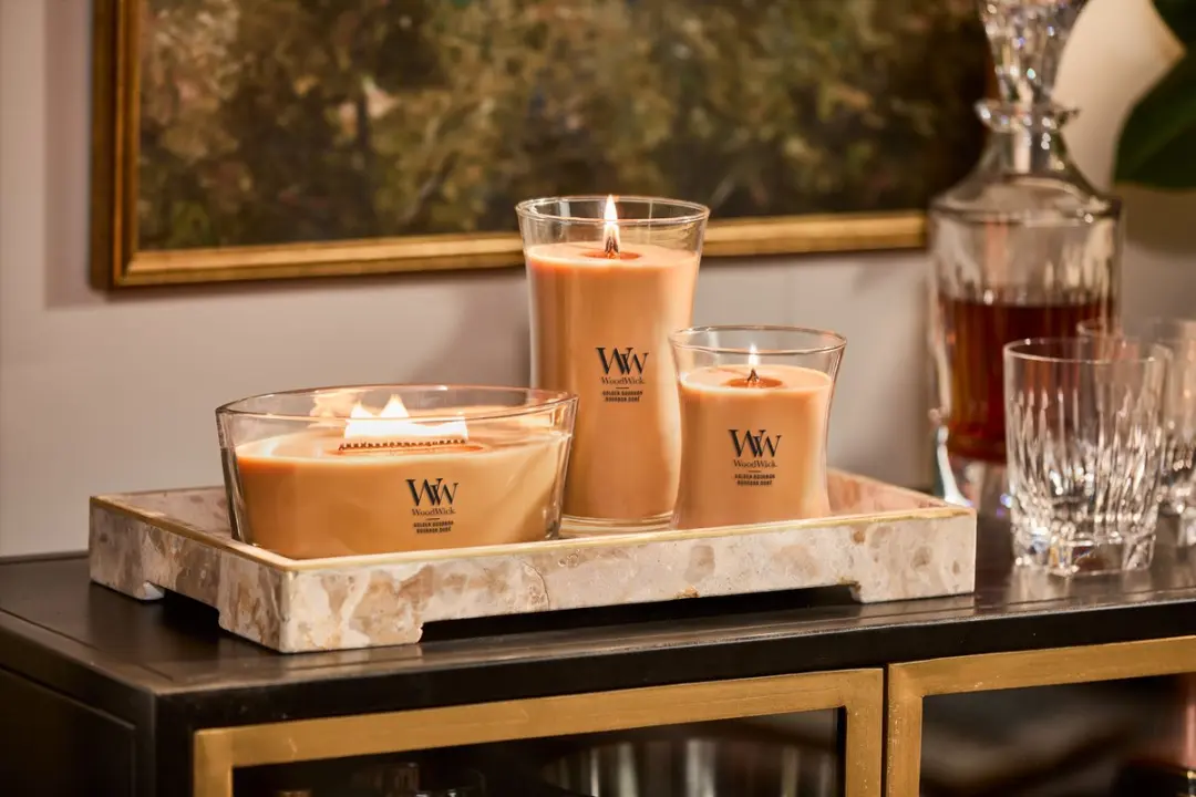 WoodWick Golden Bourbon Ellipse Kaars - 50 Branduren - afbeelding 3 van 6