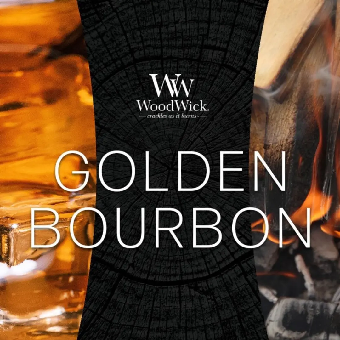WoodWick Golden Bourbon Ellipse Kaars - 50 Branduren - afbeelding 2 van 6
