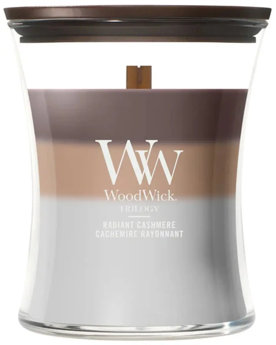 WoodWick Hourglass Trilogy Radiant Cashmere Geurkaars - Medium